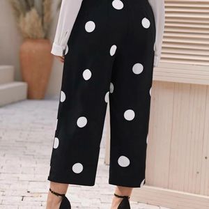 ✨ Polka Dot Belted Wide Leg Pants